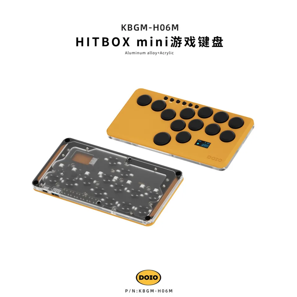 Nové DOIO KBGM-H06M Combat Mechanická klávesnica hliníková zliatina RGB Prispôsobená hra Game Keyboard Game Darček