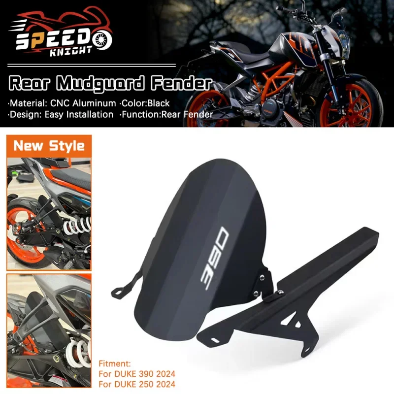 Nové doplnky motocyklov zadné blatníky Mudguard Wheel Hugger Splash Strážca CNC držiak pre vojvodu 390 2024