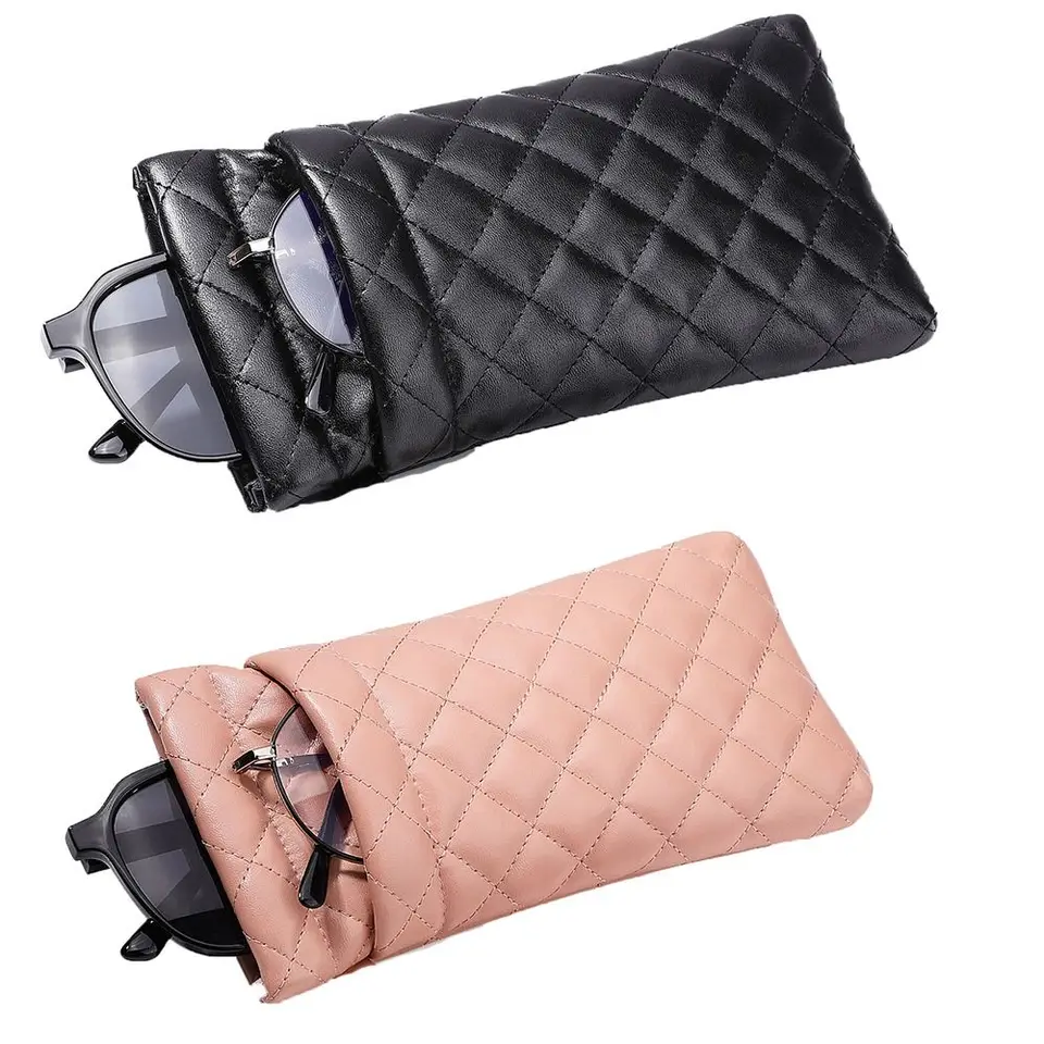 Nové dvojvrstvové okuliare vrecko PU PU kožené slnečné okuliare Vak vodotesné okuliare High-end Bag prenosné slnečné okuliare