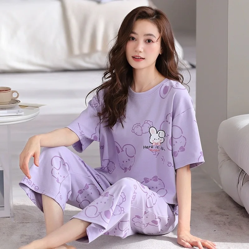 Nové dámske letné trojdielne pyžamy Homewear Women Women Women s krátkym rukávom Patrínky