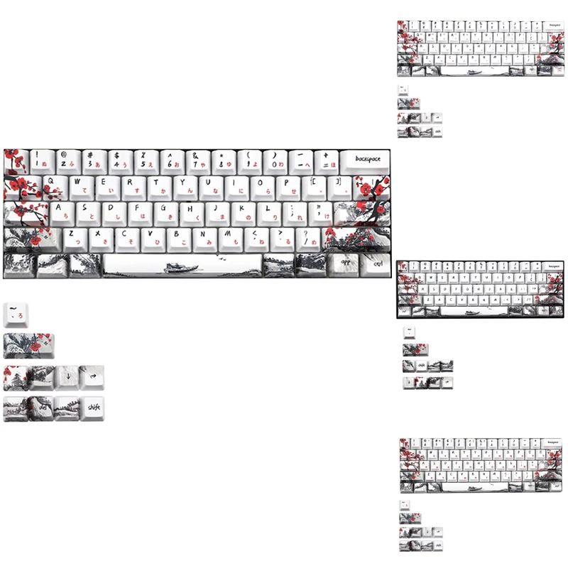 Nové farbivo na celé farbivo subbed slivky Blossom 71 KeyCap KeyCap pre kľúče GH60 RK61 ANNE PRO2 GK61 GK64 DZ60