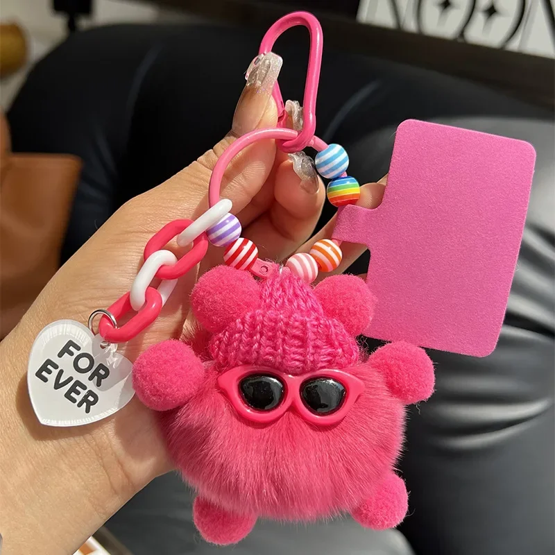 Nové farebné skutočné rex králičie vlasy roztomilé okrúhle guľa Elf auta Keychain Dámsky batoh kožušiny