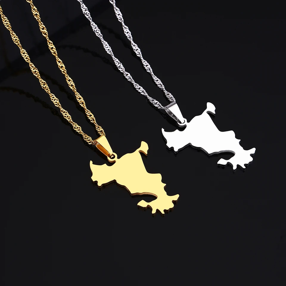 Nové Francúzsko Mayotte Mapa Pendant Hrdecklace pre ženy Dievčatá Gold Color Pmel z nehrdzavejúcej ocele šperky etnické narodeninové oslavy darčeky