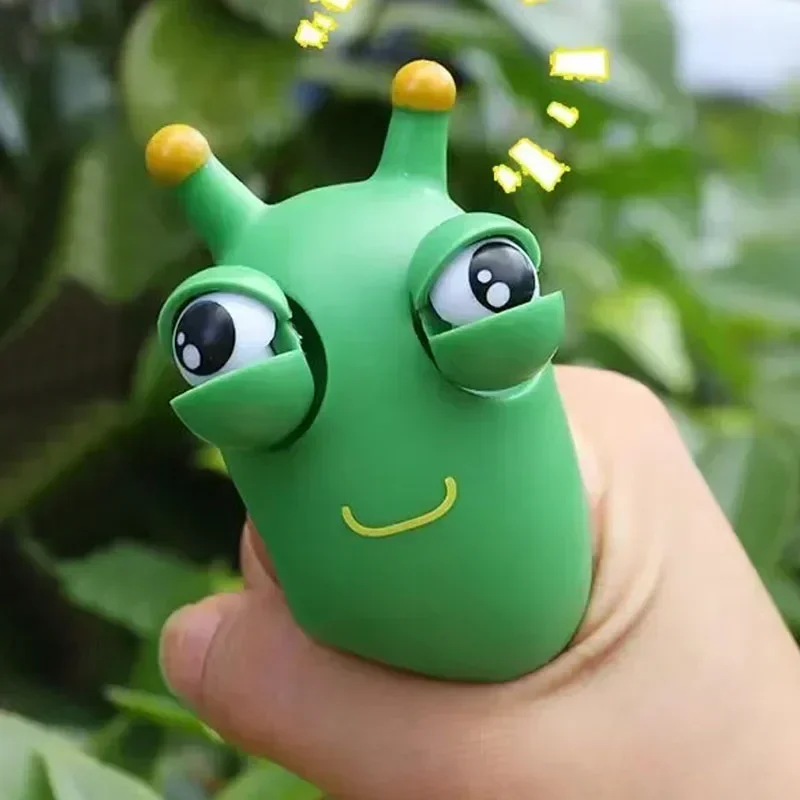 NOVÉ FUNNY OCE BURST BURST STLACOVANIE Hračky Green Eye Caterpillar Pinch Hračky Hračky Dospelé deti stres Fidget Fidget Creative Decompression Toy