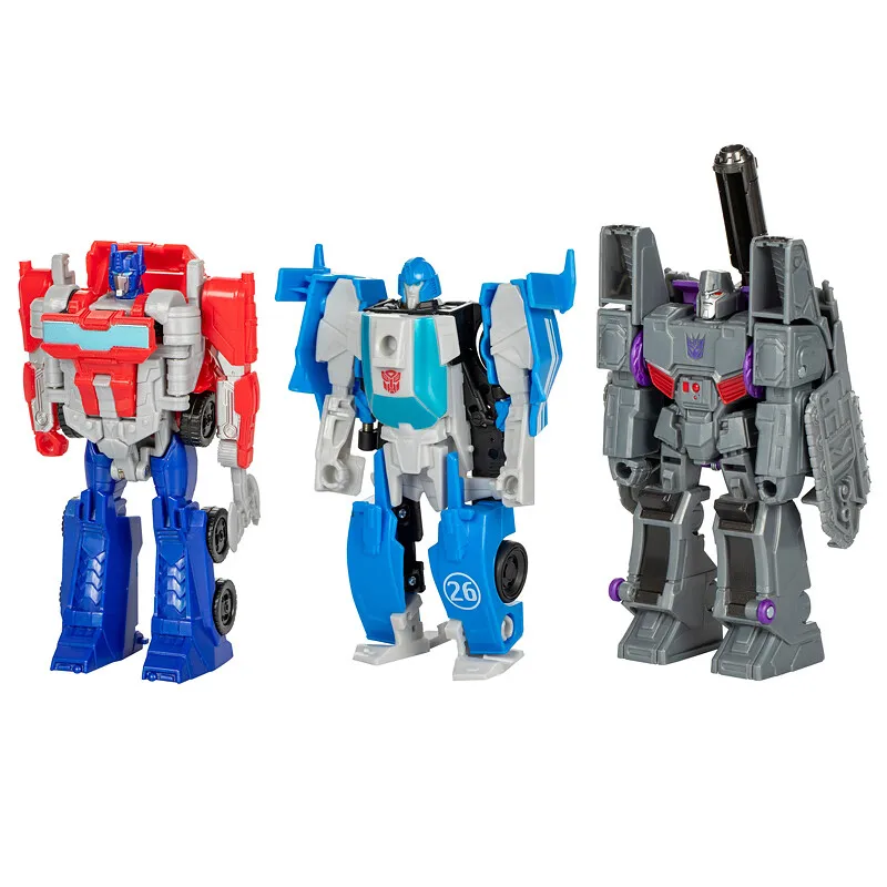 Nové hasbro transformátory Ironcastle Racing Set Megatron Optimus Prime Phantom Trio Cartoon Anime Mobile Model Model Birthday Darčeky