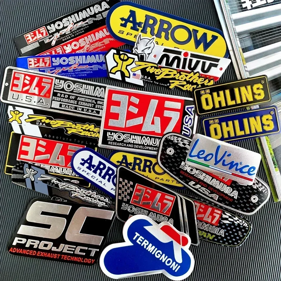 Nové hliníkové nálepky výfukových rúrok pre motocykle Yoshimura Arrow Decals pre Honda Accesorios para motokros motokros Kawasaki Z900