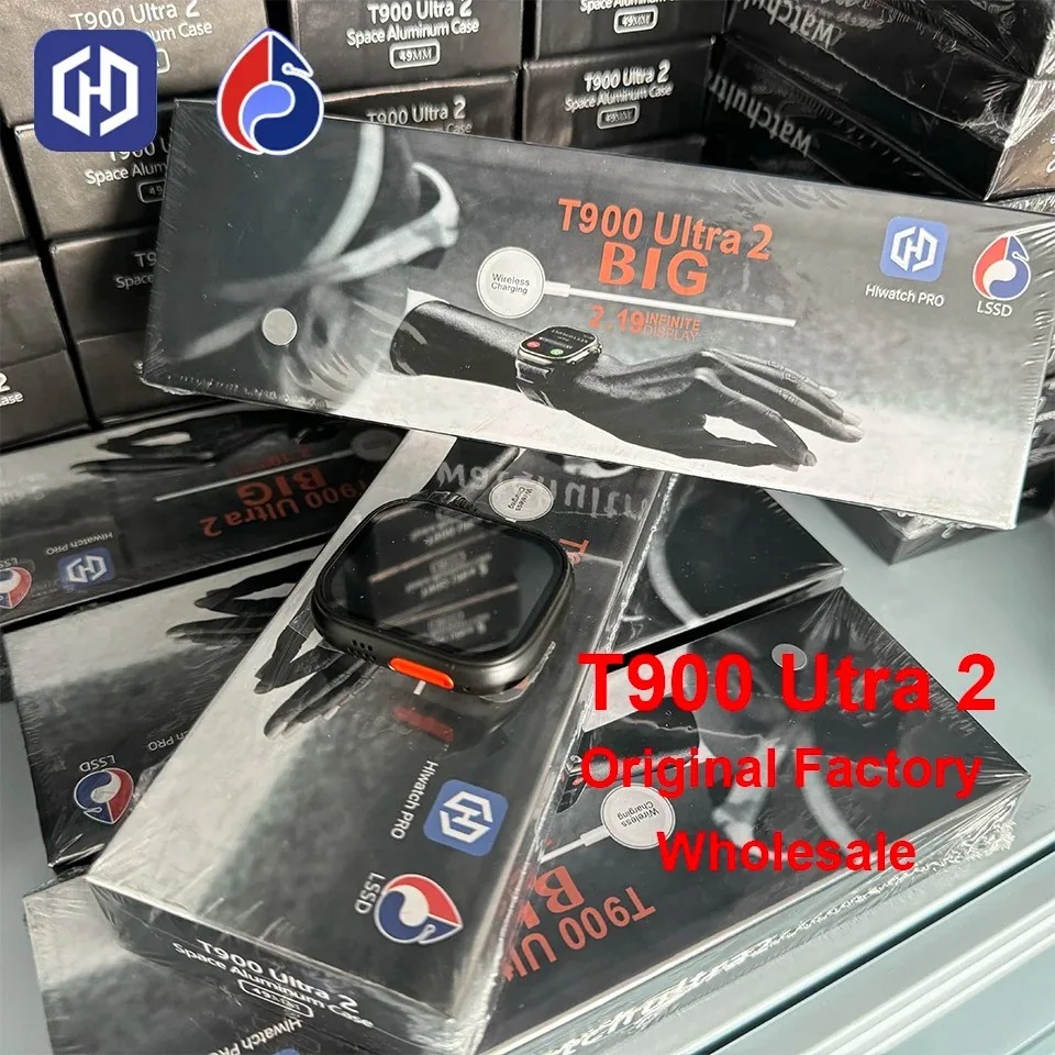 Nové hodinky T900 U2 Smart Watch 49 mm 2024 Nové NFC Men Dámske GPS stopy Bluetooth Call BT Hudobné hry bezdrôtové nabíjanie Smartwatch