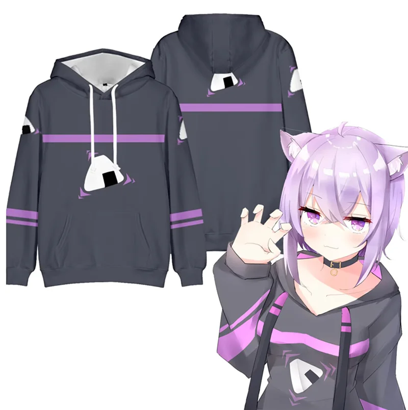 Nové hololive nekomata v poriadku, mikina Ookami Mio Mori Calliope Kiryu Harajuku mikiny Ženy 3D mikina Streetwear Streetwear Pullovs
