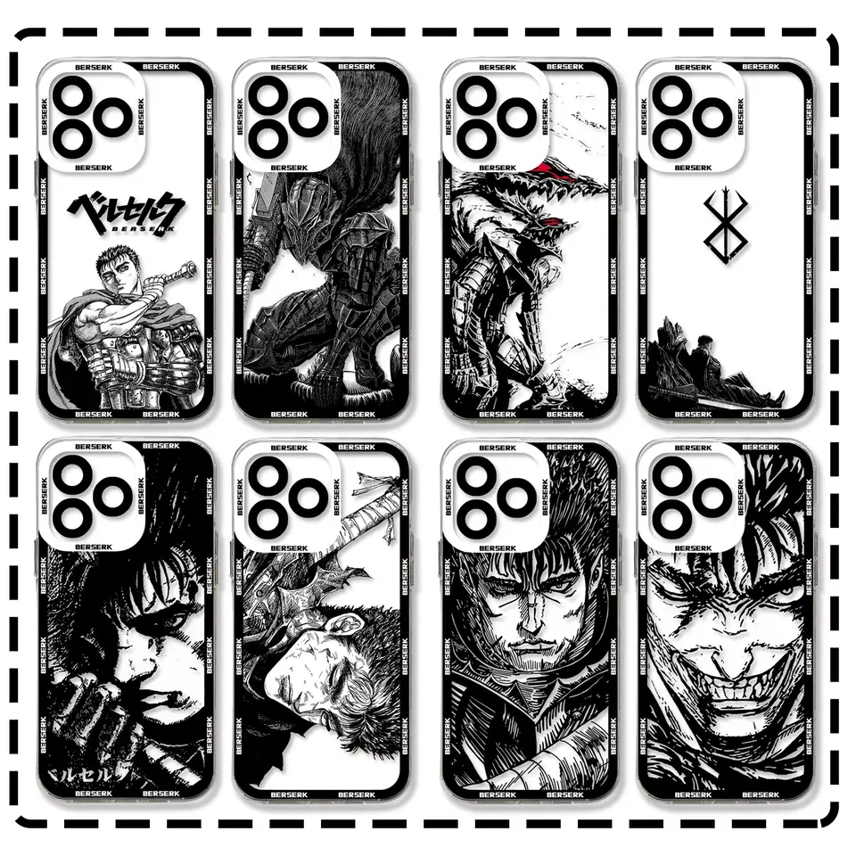 Nové horúce krvné anime Berserk Guts Telefón pre prípad Oppo Realme C67 C65 C63 C55 C53 C35 C30 C11 12 10 9 8 7 6 5 3 Pro Plus 4G 5G 5G