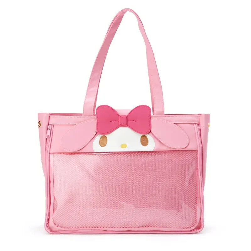 Nové horúce Sanrio My Melody Nové Pu rameno tašku Cinnamon Dog Kuromi Transparentné ramenné vrecko kabelky zips tote taška darček k narodeninám