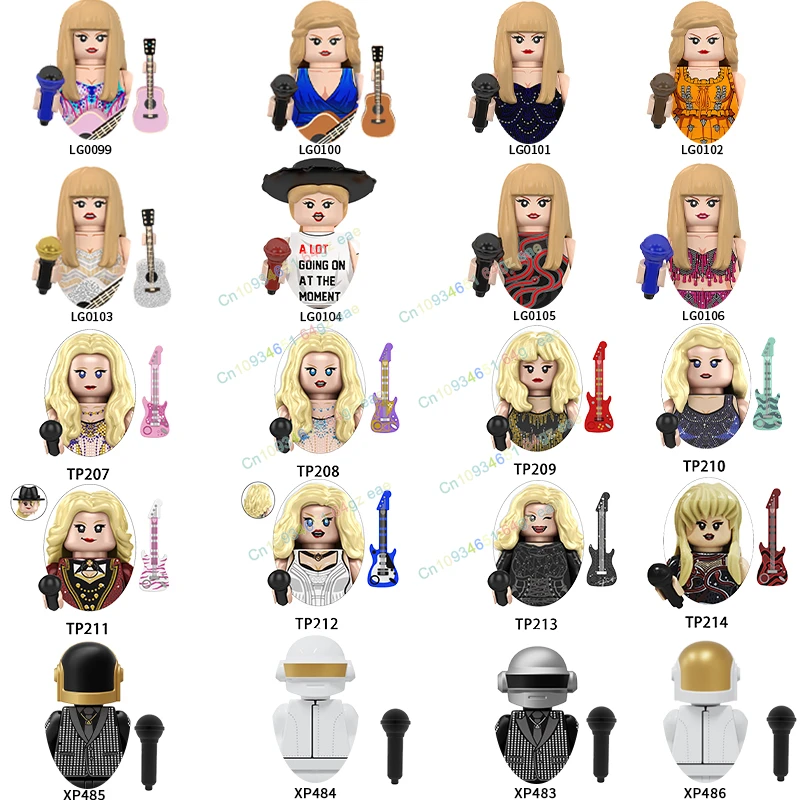 Nové hračky Singer Singer Girl Building Blocks Kartoon Mini akčné figúrky hračky pre deti vianočné darčeky LG1015 TP1026 KT1063