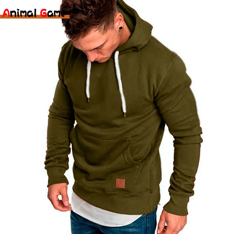Nové jarné jesenné streetwear móda Outwear Pánske farebné kapucňové mikiny mikiny Príležitostné voľné fleecové kabáty