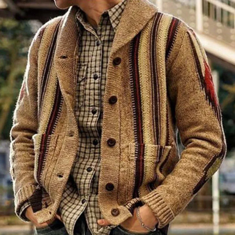 Nové jesenné pánske svetrové kabáty pletacie skokany Slim Fit Fit Outerwear Man Winter Button Sweater bundy Men Cardigan S-4xl My987