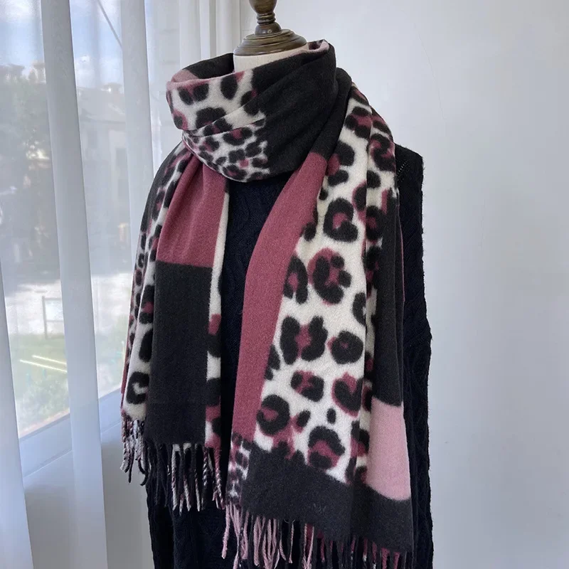 Nové kašmírové šatky pre ženy luxusné leopard Pashmina módne dlhé šály dám