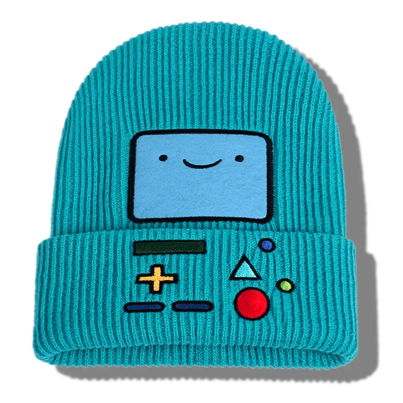 Nové kreslené dobrodružstvo Time Príležitostné čiapky pre ženy Men Hip Hop Beanie Hat Krásne teplá pletená lebka Bonnet Gorros Ski lebky