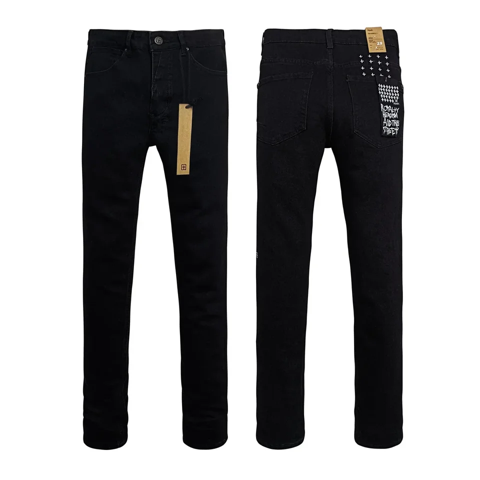 Nové krížové džínsy Ksubi Men Móda klasický štýl Čierny maľba Trend Trend Low Rise Stretch Skinny nohavice skladané roztrhané frayedjeans