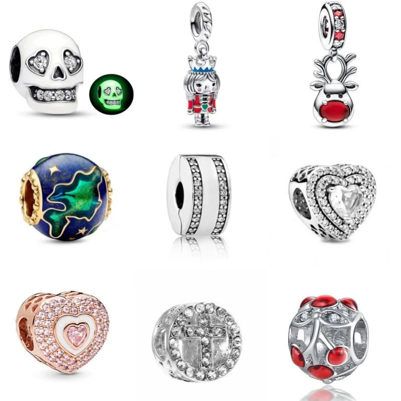 Nové kvapkajúce olejové korálky String Macropore Charms Loose náramky pre náramky pre Pandora DIY zliatiny šperky vianočné darčeky