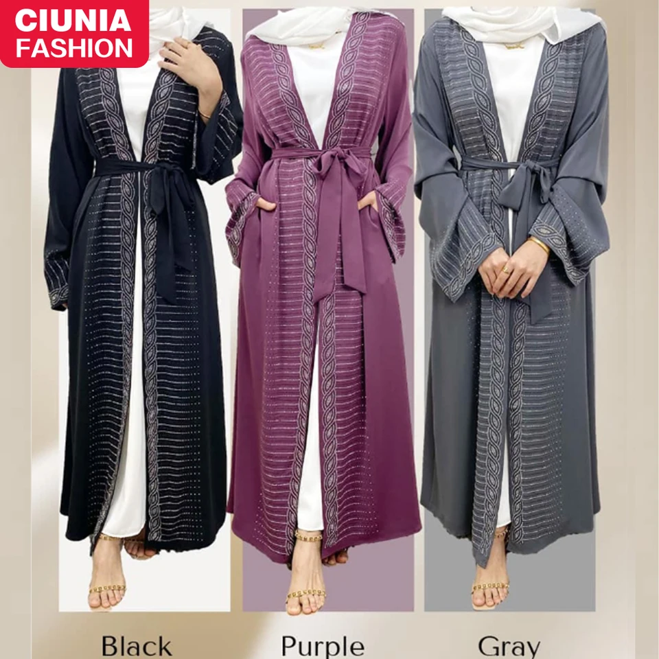 Nové lesklé elegantné abaya dubaj luxusné islamské šaty s rukávmi Nida Príležitostné letné moslimské dámske oblečenie kaftan ramadan rúcho