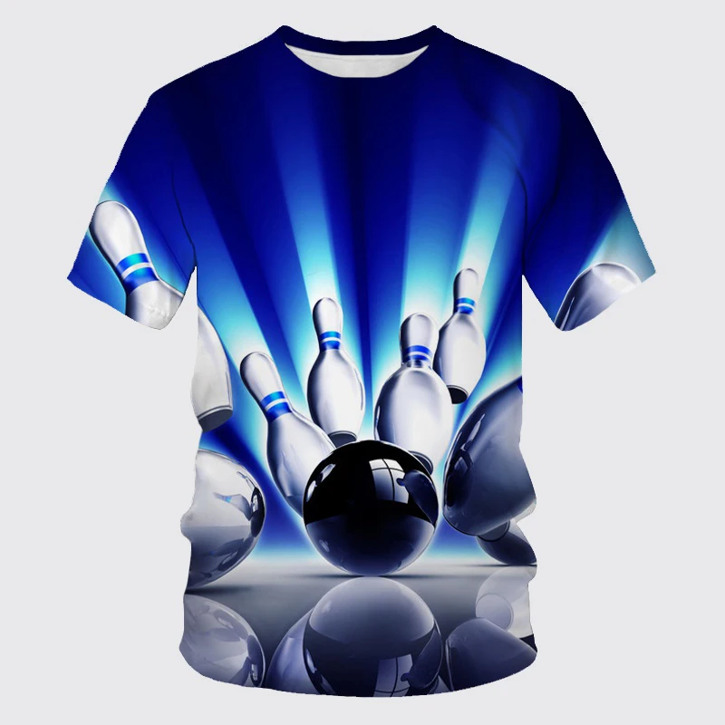 Nové letné bowlingové tričká 3D Tričká Športové príležitostné streetwear Men Dám