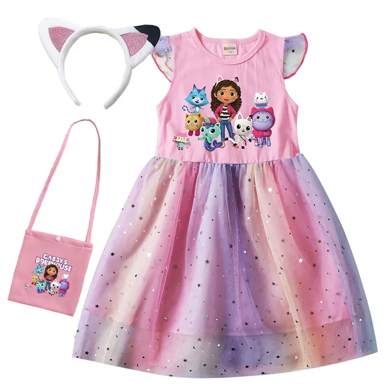 Nové letné dievčatko Gaby Cat Dresses Bag čelenka Kids Cabby's Dollouse vianočné večierky Cosplay kostým pre dievčatá