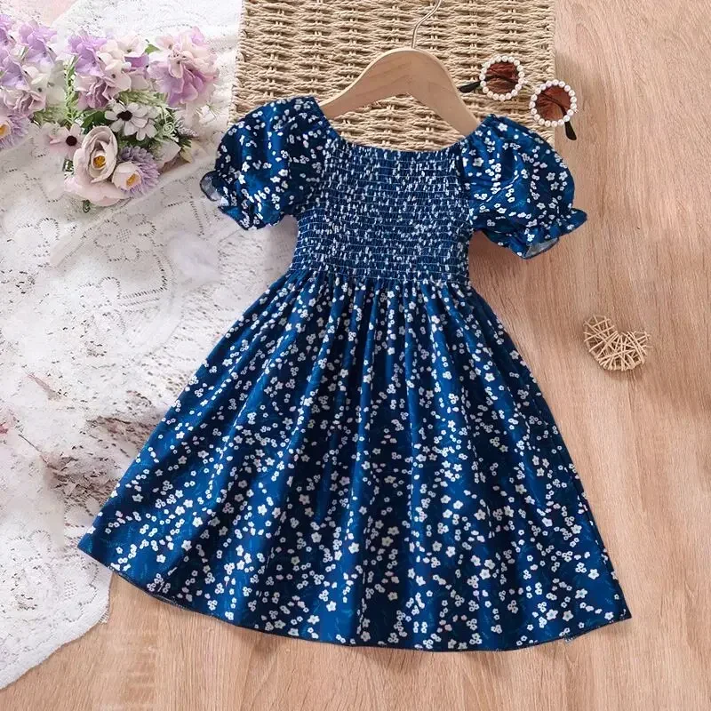 Nové letné dievčatá bez rukávov bez rukávov detské tlačové šaty Elegantné deti Dievčatá Dievčatá dovolenka Toddler Detské šaty pre deti