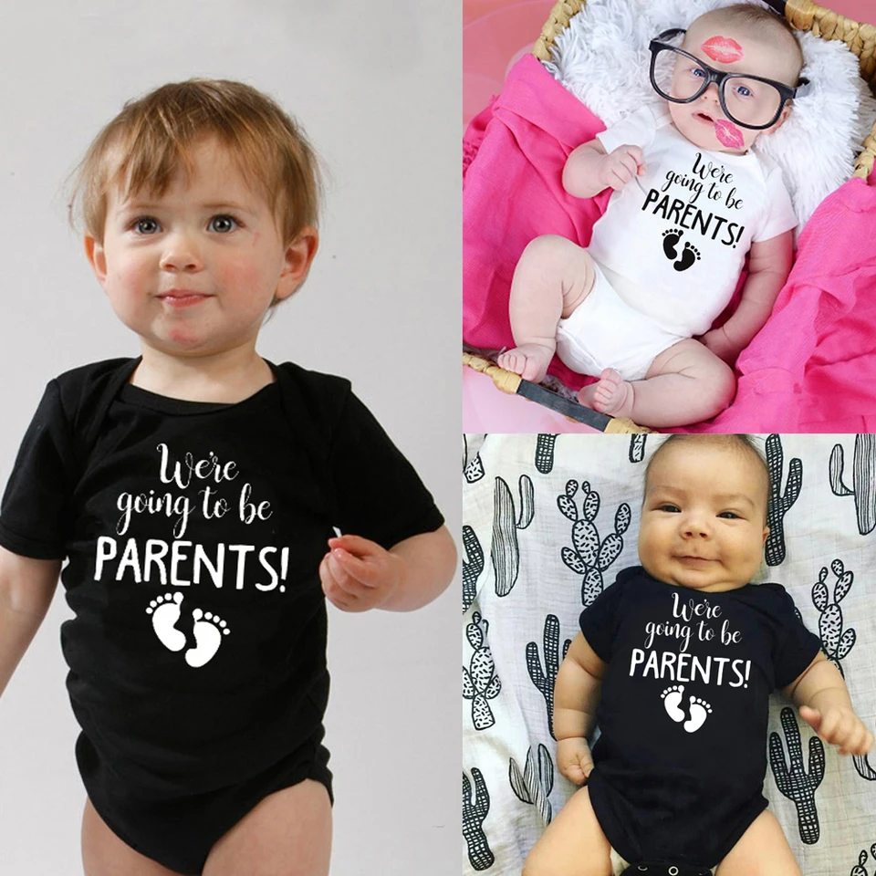 Nové letné dieťa chlapčeka dievčatko Bodysuit Prekvapenie tehotenstvo detské oznámenie Romper One Piece Baby novorodenecké oblečenie