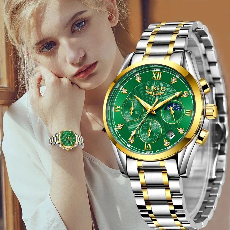 Nové Lige Women Watch Fashion Business Quartz Top Brand Luxusné dámy hodinky Dámske hodinky Dievčatá hodiny relogio feminin+box