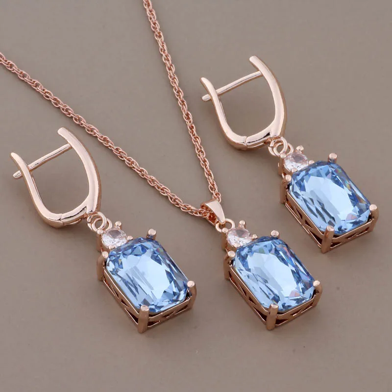 Nové luxusné vysoko kvalitné náušnice zirkónových štvorcových náušníc visiaci šperky pre ženy 585 Rose Gold Color Módne náušnice