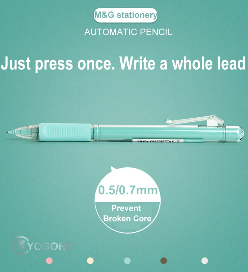 Nové M&G Write Zabráňte rozbitým jadrom ceruzky 0,5 mm/0,7 mm kreslenie Aktivita ceruzky Candy Color Anti-Break Olovo