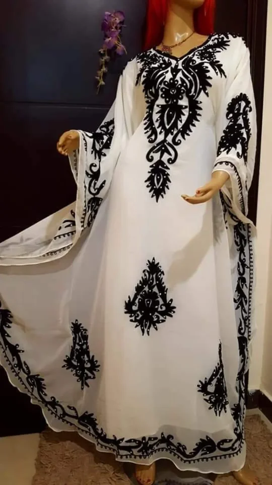 Nové marocké šaty Dubaj Kaftans Farasha Abaya veľmi ozdobné dlhé šaty