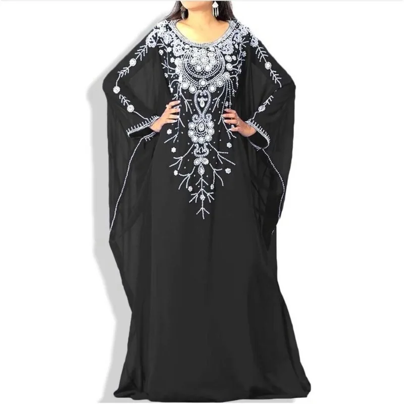 Nové marocké šaty Dubaj Kaftans Farasha Abaya veľmi ozdobné dlhé šaty