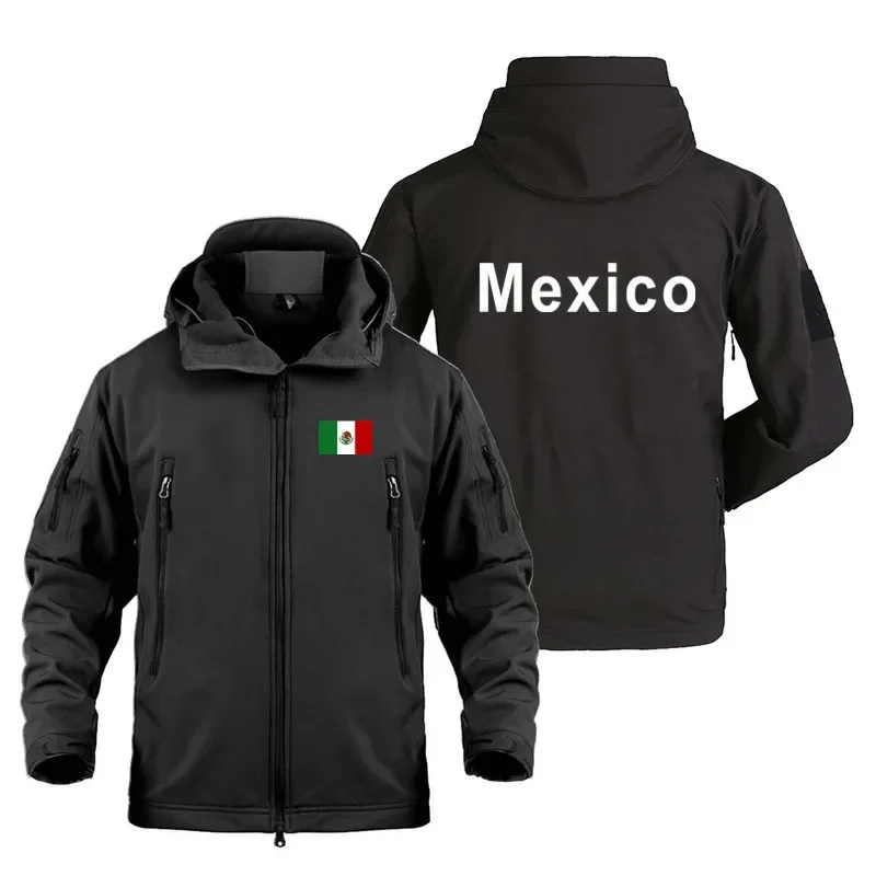 Nové Mexiko tlač Sharkskin Soft Shell s kapucňou bunda vetru kempovanie turistická lovecká bunda napína