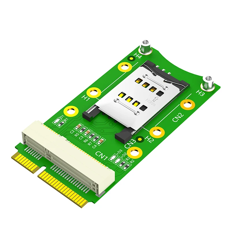 Nové mini PCIe to Mini PCI Express + SIM Card Slot Adapter Card Riser s indikátorom LED pre modul 3G/4G Wwan LTE GPS Mini PCI-E Modul