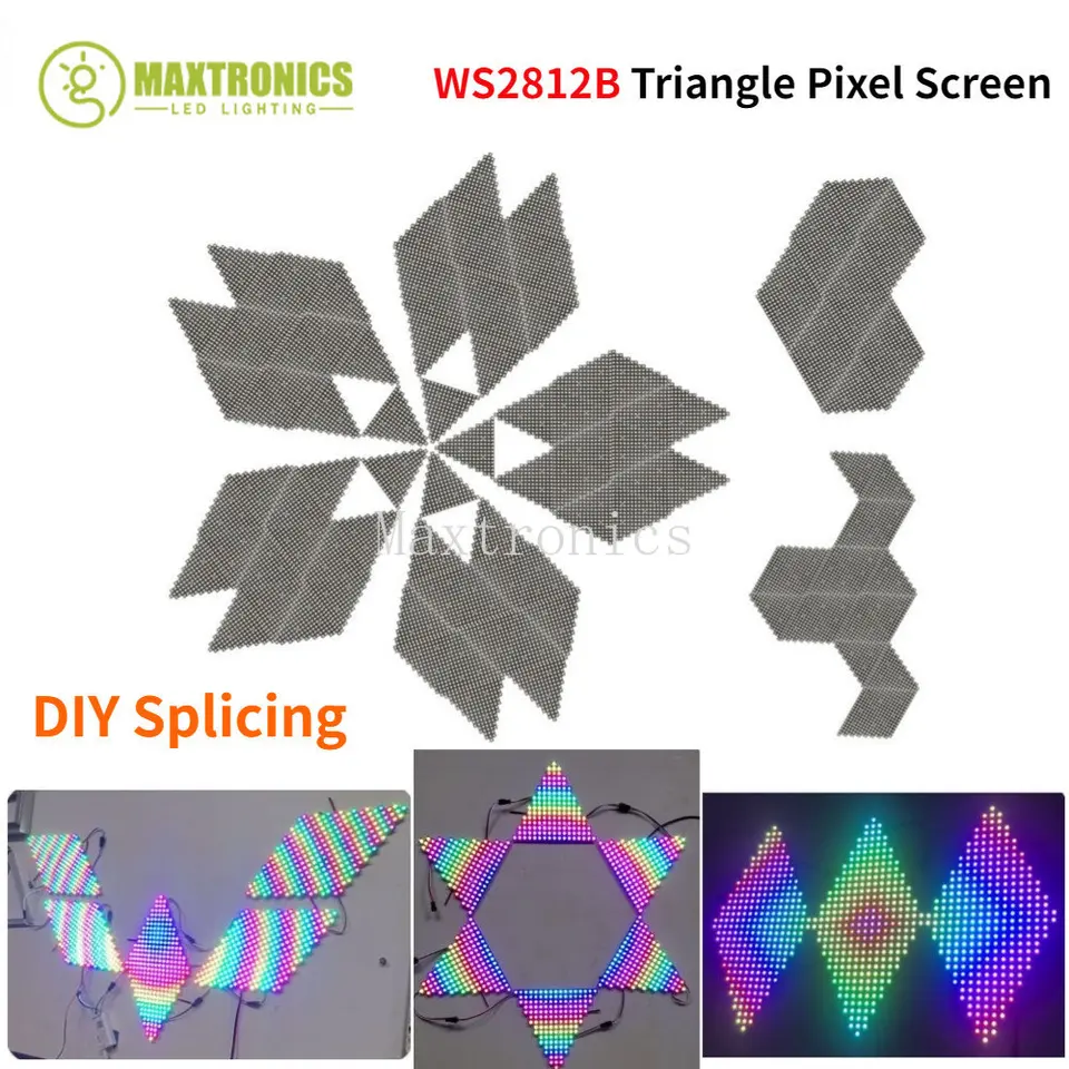 Nové moduly DC5V WS2812B Triangle LED Digitálne pixelové panelové moduly Plná farba individuálne adresovateľné programovateľné šitie pre domácich majstrov