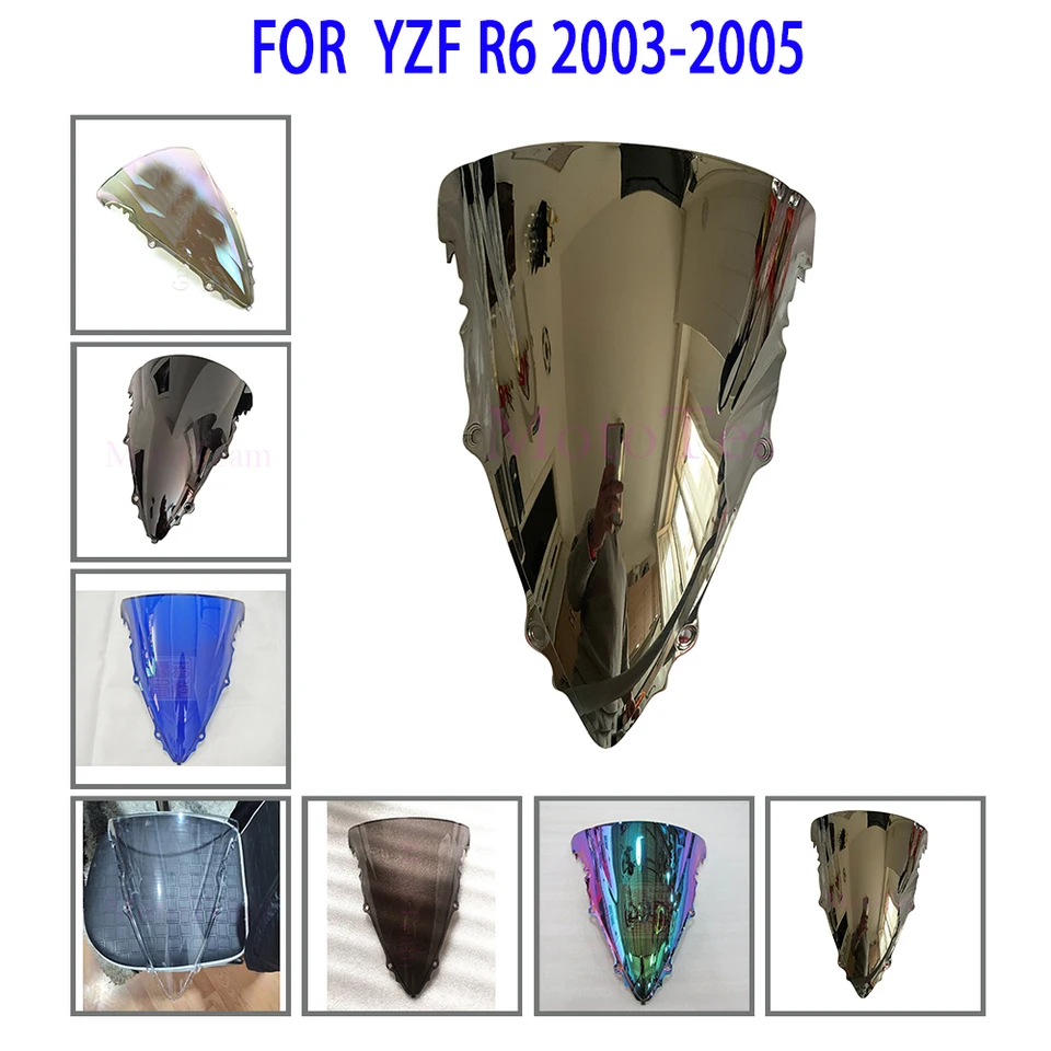 Nové motocykle Motocyklované veterné obrazovky Deflektory čelného skla striebro pre Yamaha yzfr6 YZF-R6 YZF R6 2003 2004 2005 03 04 05