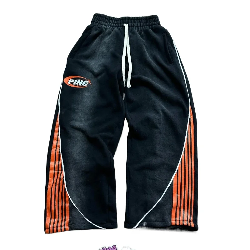 Nové módne pruhované nohavice retro trendy hip hop muži jogging reclingové tepláky na streetwear Y2K nadmerne nadmerné muži a ženské nohavice