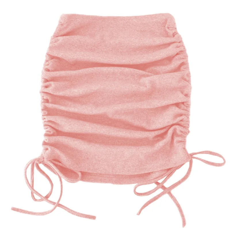 Nové na jar letnej bočnej screta s vysokým pásom pletená sukňa Ženy 2023 módne záhyby Bodycon Sexy Streetwear Club Mini sukne