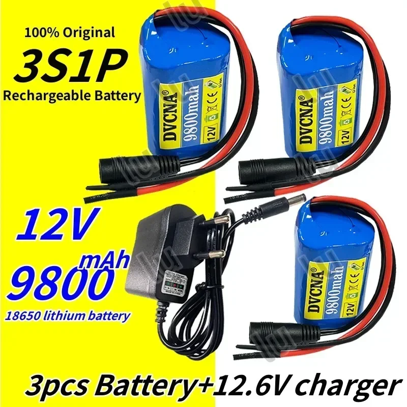 Nové nabíjateľné batérie 12 V 18650 BATÍVNE 9800MAH 3S1P LI-ION s BMS
