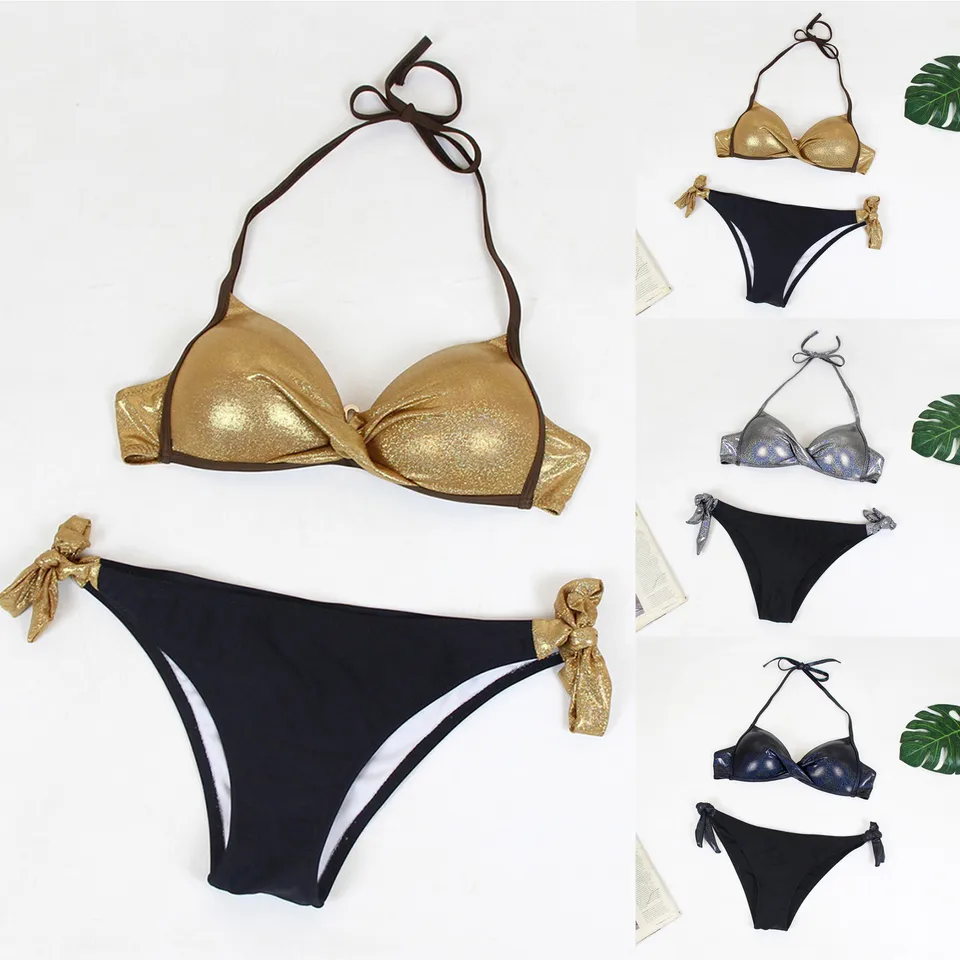 Nové nadmerné flitrované brazílske plavky pre ženy 2024 Bikini Beach Up Swimwear Pathwork Set Women Women Plaimwear Tankinis Set