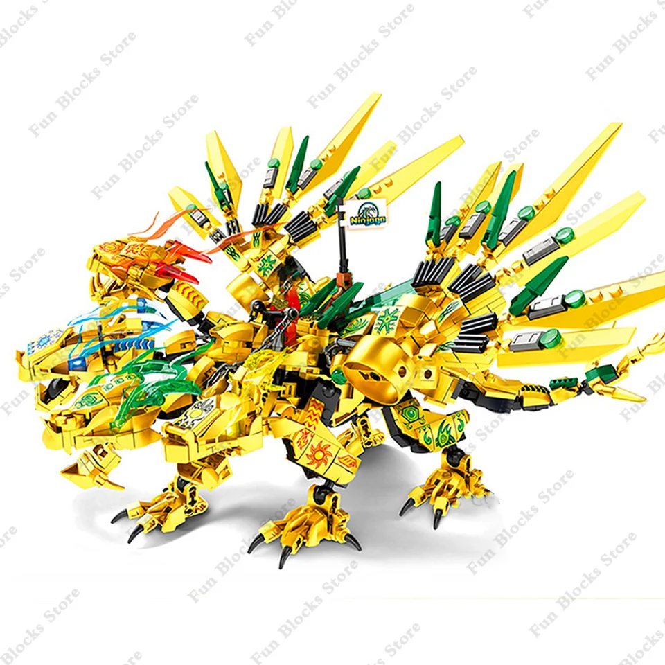 Nové Ninja Lloyd Golden Ultra Flying Dragon Build Block Set Fighter Figures Classic Movie Model Brick Hračky pre deti Darčeky chlapcov