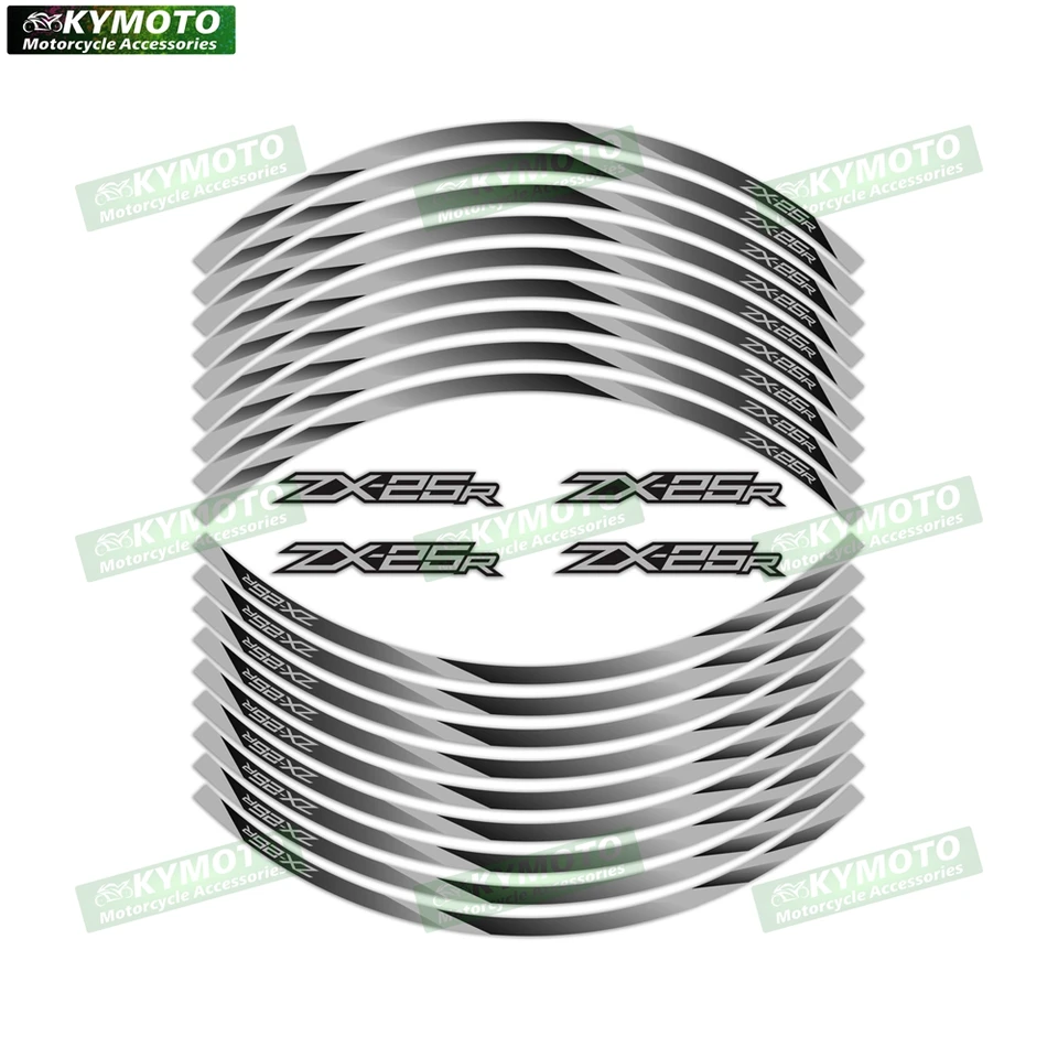 Nové obtisky kolies s rozlohou 17 palcov nie sú ľahké spadnúť reflexné vodotesné nálepky vhodné pre motocykel Kawasaki ZX-25R ZX25R