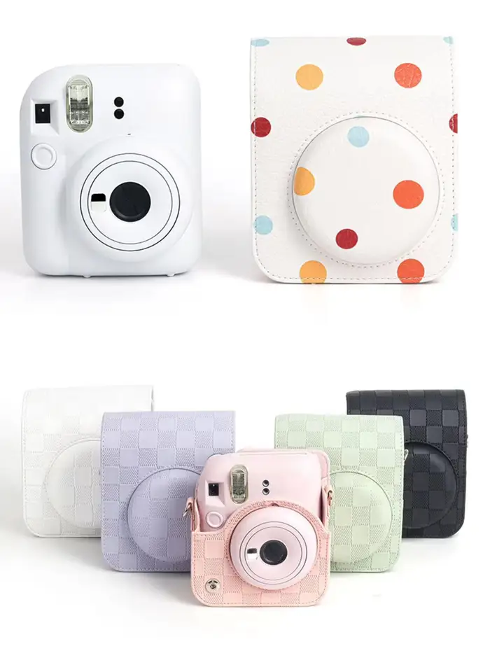 Nové okamžité doplnky pre fotoaparát pre Fujifilm Instax Mini 12 Camera Pu Leather Retro Ochranné puzdro s ramenným remienkom