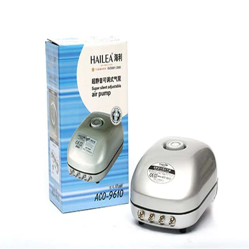 Nové originálne Hailea ACO-9601 9602 9610 Super ticho nastaviteľné akváriové vzduchové čerpadlo Fybárske nádrže na prevzdanie čerpadla kyslíka kyslíka