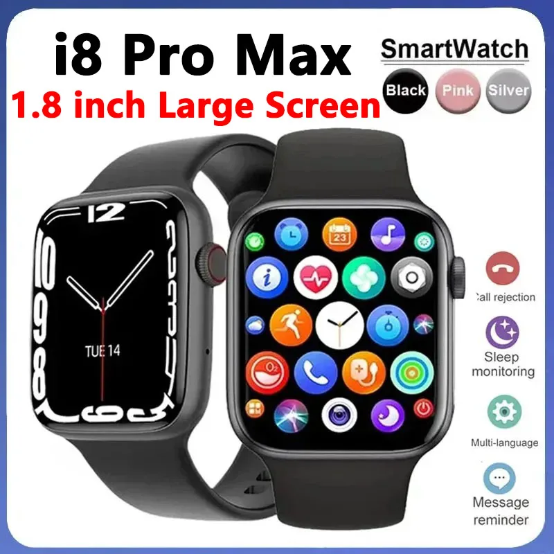 Nové originálne inteligentné hodinky Smartwatch Smart Watch for Men i8 Pro Max Series 8 Telefonter Call Custom Watch Face Sport WepreProof Women Man Wearable