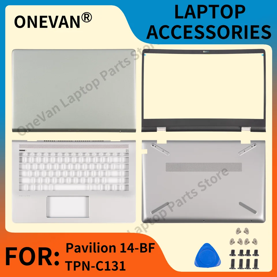 Nové originálne puzdro pre notebook pre pavilón HP 14-BF TPN-C131 LCD zadný kryt predného predného rámu Palmrest Keyboard Spodné puzdro Top strieborné/ružové