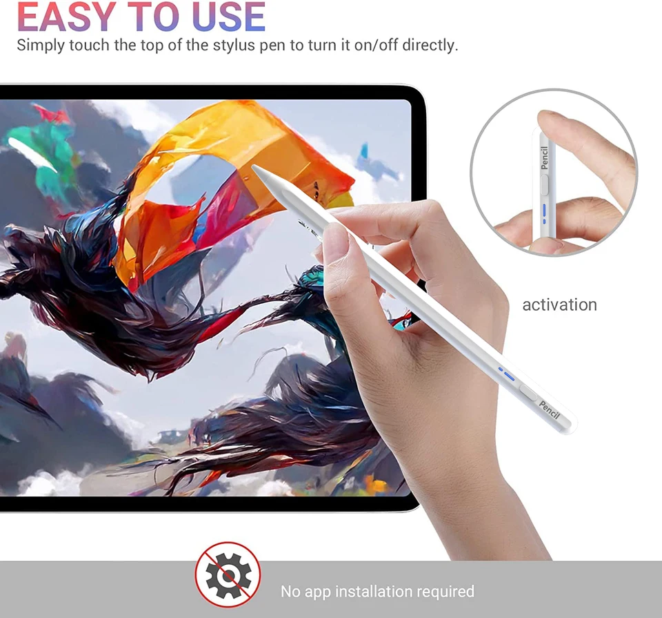 Nové pero pre pero pre Apple iPad Pencil 2018-2024 pre iPad Air 11 M2 2024 Pro 13/14 M4 Air 4/5 7/8/9/10 s odmietnutím dlaní