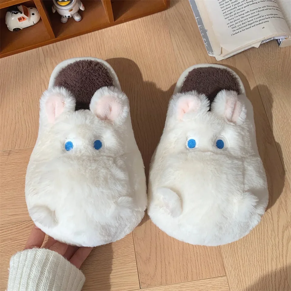 Nové plyšové papučky karikatúry Hippo Indoor Cotton Plippers Žena Fall a zimný domov mäkké dno Pohodlné a roztomilé