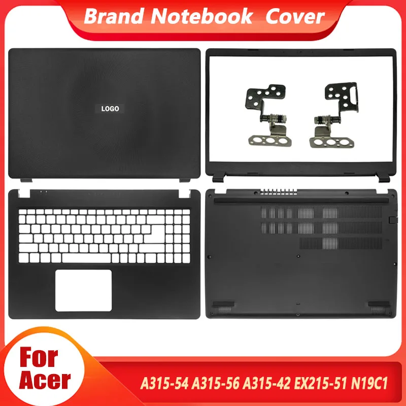 Nové pre Acer Aspire 3 A315-54 A315-56 A315-42 EX215-51 N19C1 LAPTOP LCD LCD Zadný kryt predného rámu REZEL HINGES 15,6 palca Čierne čierne puzdro
