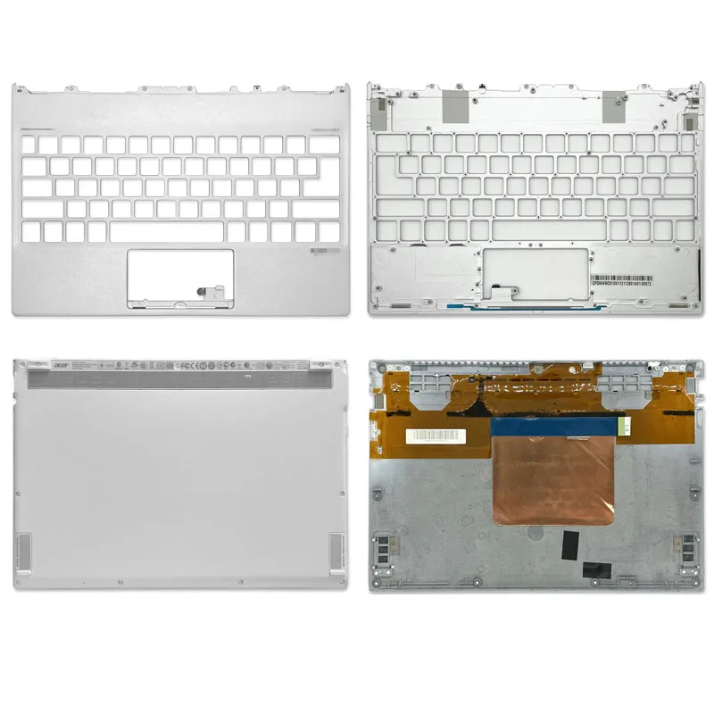 Nové pre Acer Aspire S7 S7-191 NAPOJEPOP KRYT PALMREST Horná spodná časť spodnej časti spodnej časti puzdra strieborné CD kryt
