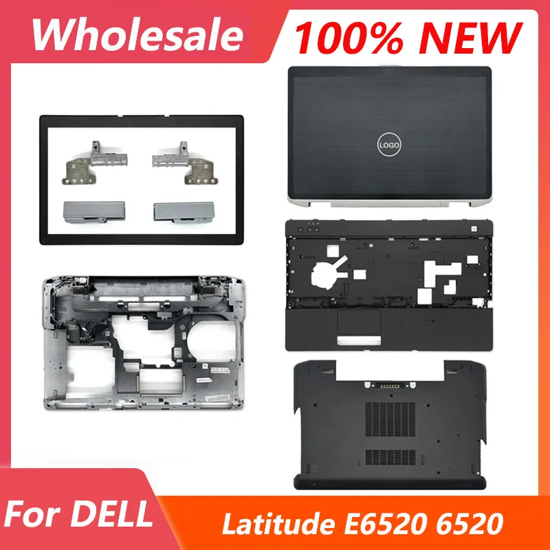 Nové pre Dell Latitude E6520 6520 LCD zadný kryt/predný rám/pánty/palmový kryt/spodný kryt dverí/závesný kryt čierny non dotyk